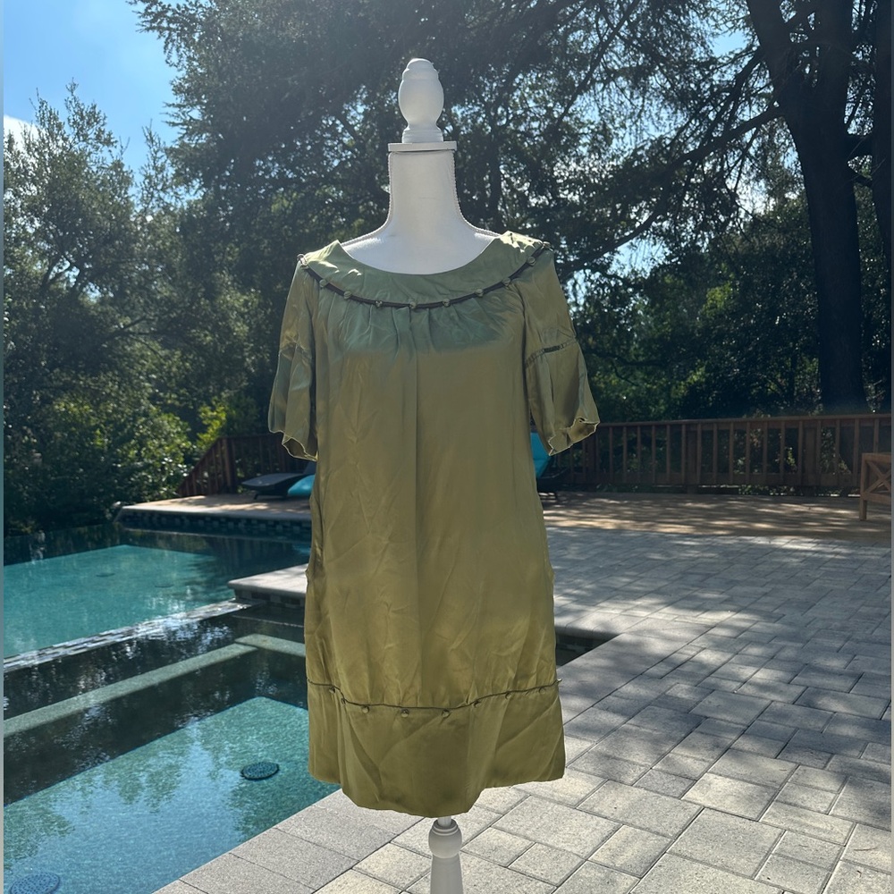 See by Chloé Olive Green Silk Dress